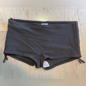 Popina Mocha Brown Draw Cord Boy Short Swim Bottom - Women’s Size S